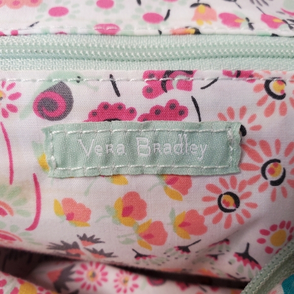 Vera Bradley Trip Zip Hipster Crossbody Purse – Floral Aqua Blue, Pink - Picture 8 of 8